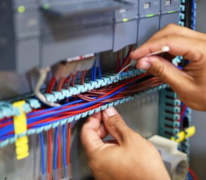 Electrician Working With Cable Tie